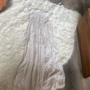 Cream and White Long Summer Dress